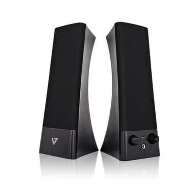 V7 SP2500, 2.0 kanaler, Kabel, 10 W, 100 - 20000 hz, 50000 Ω, Svart