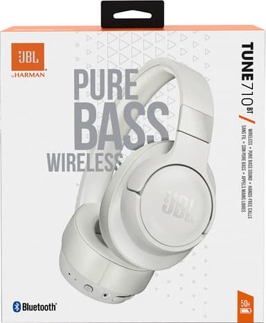 JBL Tune 710BT trådlösa around-ear hörlurar (vit)