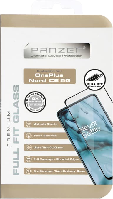 Panzer Full-Fit OnePlus Nord CE 5G skärmskydd (svart)