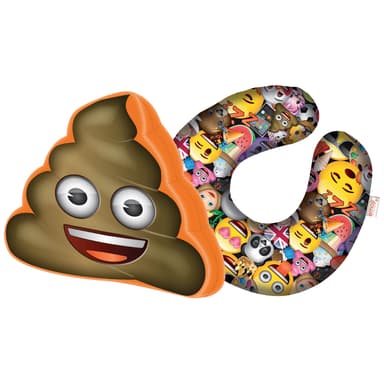 Emoji 2-delat resekudde kit- Bajs-emoji