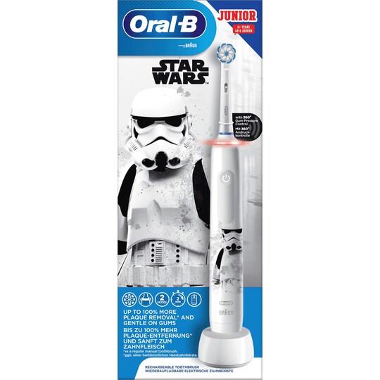 Oral-B Pro3 Junior Star Wars eltandborste 396109 (vit)