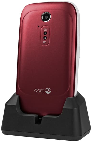 Doro 6521 mobiltelefon (röd/vit)