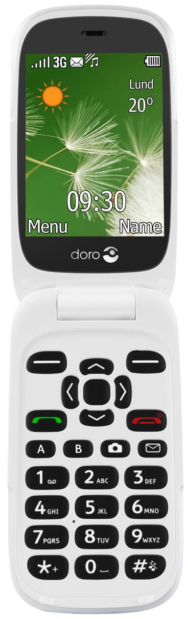 Doro 6521 mobiltelefon (röd/vit)