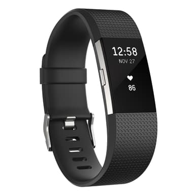 Fitbit Charge 2 aktivitetsarmband silver/svart (L)