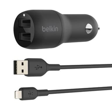 Belkin Boost Charge, Automatisk, Cigarr tändare, 1 m, Svart