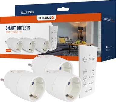Telldus väggkontakt 3-pack 14190