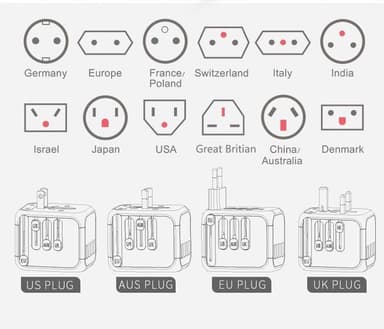 Universal reseadapter 4 USB-portar Vit
