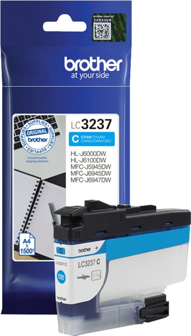 Brother LC-3237C bläckpatron (cyan)