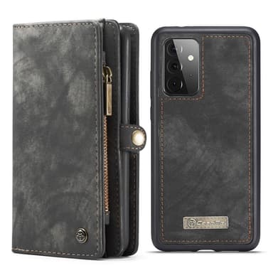 CASEME Samsung Galaxy A72 Retro läder plånboksfodral - Grå