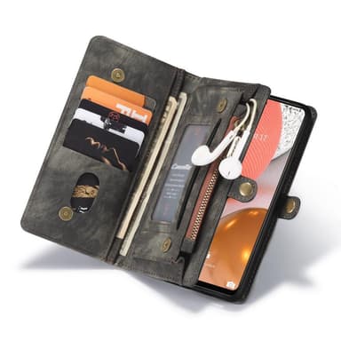 CASEME Samsung Galaxy A72 Retro läder plånboksfodral - Grå