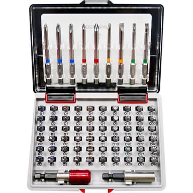 TOOLCRAFT 1613609 Bit-Set 71 delar Spår, Stjärnspår