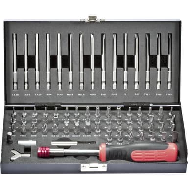 TOOLCRAFT HT02183 820952 Bit-Set 75 delar Spår,