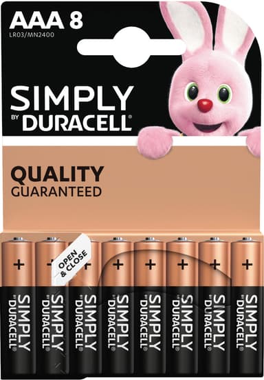Duracell Simply AAA alkaliska batterier 8-pack