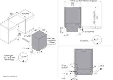 Asko diskmaskin DSD444B1 helt integrerad
