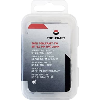 TOOLCRAFT Sexkants-bit T 10 S2-Stål 50 st
