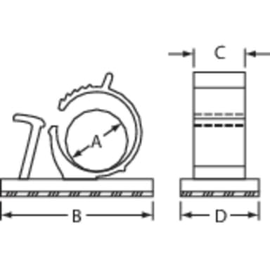 TRU COMPONENTS 543202 Monteringssockel självhäftande