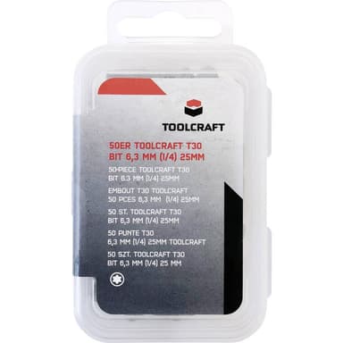 TOOLCRAFT Sexkants-bit T 30 S2-Stål 50 st