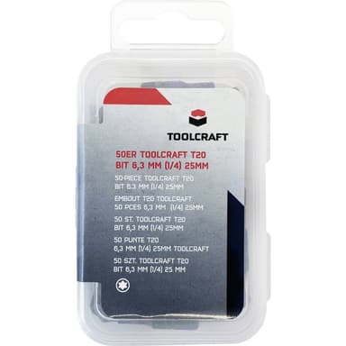 TOOLCRAFT Sexkants-bit T 20 S2-Stål 50 st