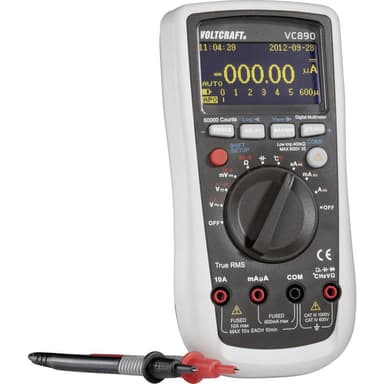 VOLTCRAFT VC890 OLED Handmultimeter Kalibrerad enligt (ISO) digital OLED-display, Datalogger CAT III 1000 V, CAT IV 600