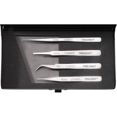 TOOLCRAFT 816747 Pincett-set 4 delar SS SA, 2a SA, 7