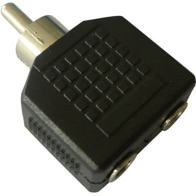 SpeaKa Professional SP-2380204 RCA / Teleplugg Audio Adapter [1x RCA-hane - 2x Telejack 3.5 mm] Svart