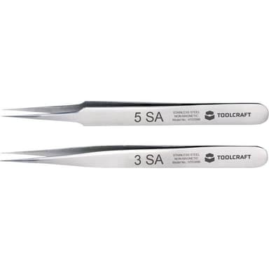 TOOLCRAFT TO-5861034 Pincett-set 2 delar Spets,