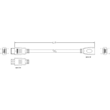 SpeaKa Professional HDMI Förlängningskabel 2.00 m SP-7870532 Audio Return Kanal, guldpläterad kontakt Svart [1x HDMI ha