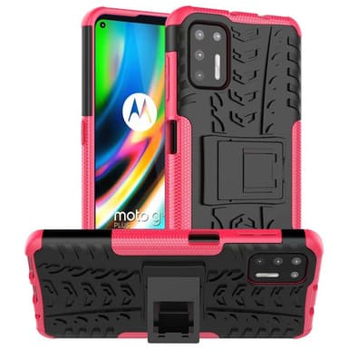 Stöttåligt skal med ställ Motorola Moto G9 Plus  - Rosa