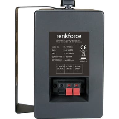 Renkforce RL100W BK Bokhyllehögtalare Svart 100 W 90 Hz
