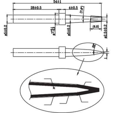 TOOLCRAFT KK-15030P Tip D Lödspets Mejselformad