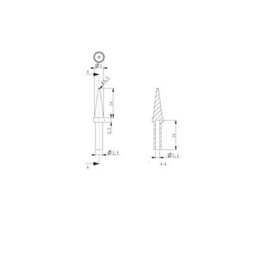 TOOLCRAFT HF-1,0BF Lödspets Konformad Spetsstorlek 1 mm
