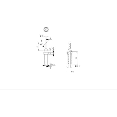 TOOLCRAFT HF-2,0-45 Lödspets Snedskuren 45°