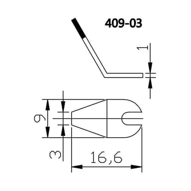 TOOLCRAFT Lödspets Tillplattad Spetsstorlek 3 mm