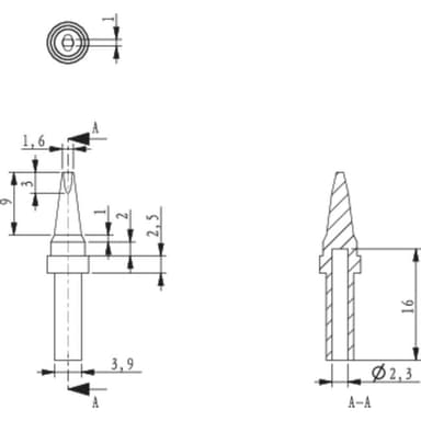 TOOLCRAFT HF-1,6MF Lödspets Mejselformad Spetsstorlek