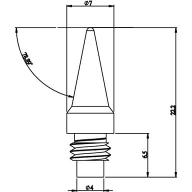 TOOLCRAFT T01 Lödspets Tillplattad Spetsstorlek 7 mm