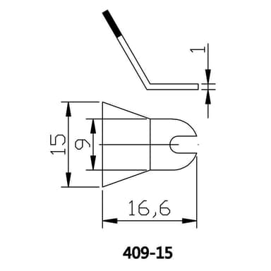 TOOLCRAFT Lödspets Tillplattad Spetsstorlek 15 mm