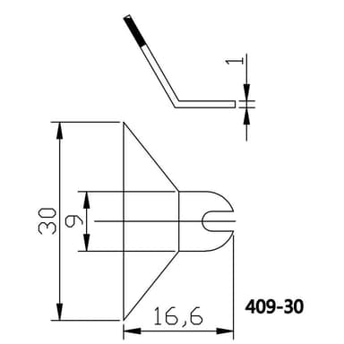 TOOLCRAFT Lödspets Tillplattad Spetsstorlek 30 mm