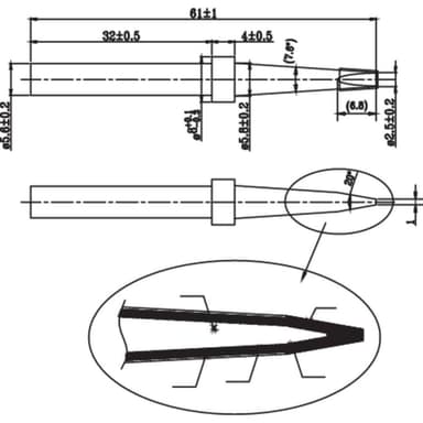 TOOLCRAFT KK-23045P Tip D Lödspets Mejselformad