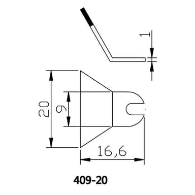 TOOLCRAFT Lödspets Tillplattad Spetsstorlek 20 mm