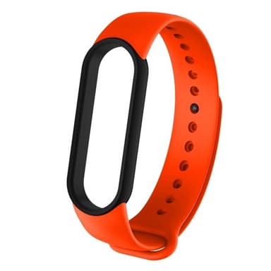 Silikonarmband till Xiaomi Mi Band 5 Svart & Orange