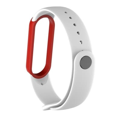 Silikonarmband till Xiaomi Mi Band 5 Vit & Röd