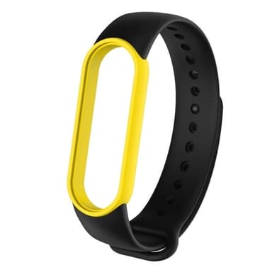 Silikonarmband till Xiaomi Mi Band 5 Svart & Gul