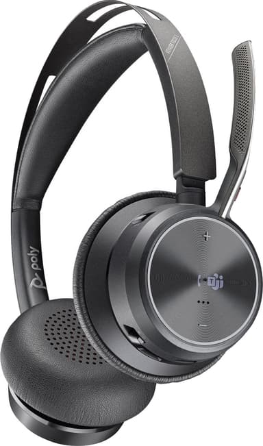Poly V7200M Voyager Focus 2 Teams Stereo headset med laddningsställ