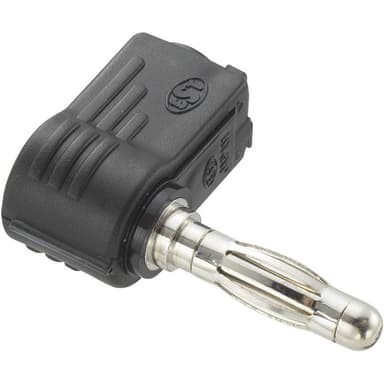 Banankontakt kontakt, vinklad, stift-Ø: 4 mm svart 1