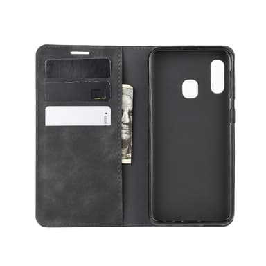 Samsung Galaxy A20E plånboksfodral PU-läder/TPU Svart