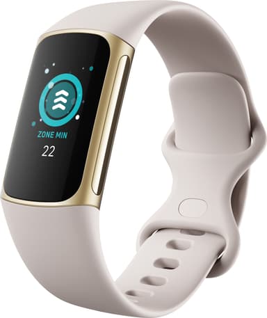 Fitbit Charge 5 aktivitetsarmband  (lunar white/soft gold)