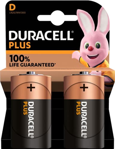 Duracell Plus Power D batteri (2 pack)