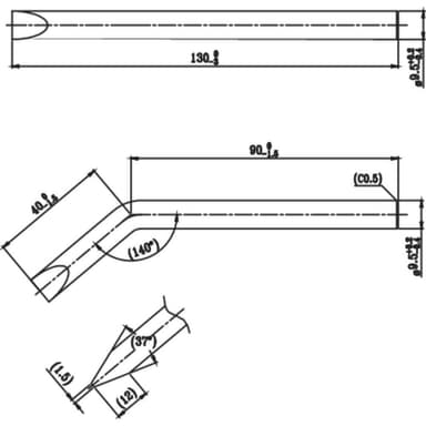 TOOLCRAFT KB-100 Lödspets Mejselformad, böjd