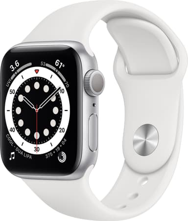 Apple Watch Series 6 40mm GPS (silver alu/vit sportarmband)