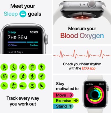 Apple Watch Series 6 40mm GPS (silver alu/vit sportarmband)